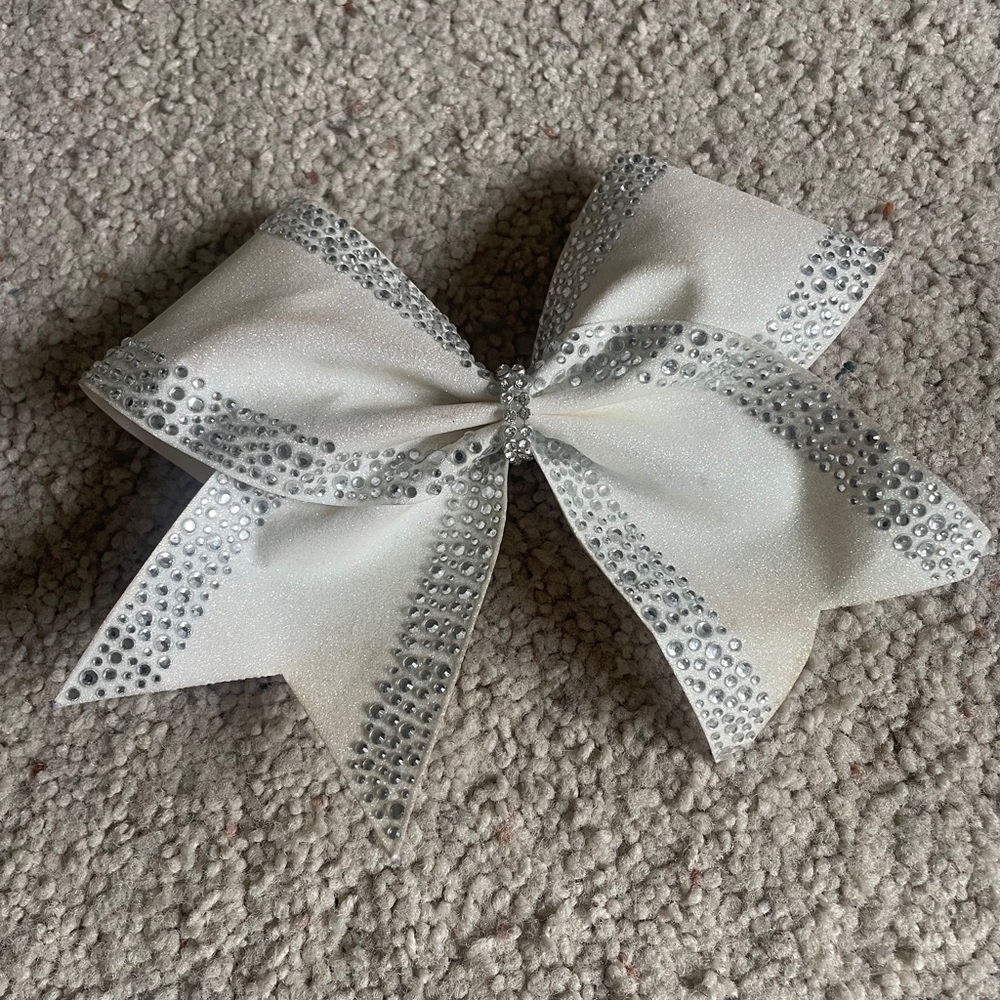 White Sparkle Cheer Bow